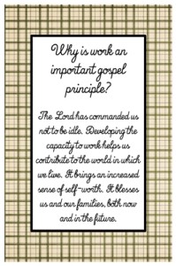Why is work an important gospel principl sm